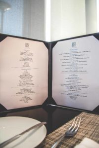 menu no Trump International Hotel Chicago